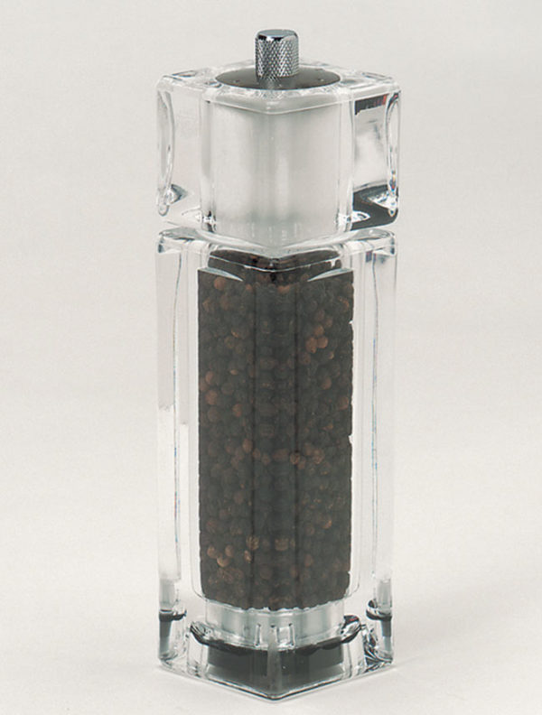 Mill, SQUARE ACRYLIC PEPPER MILL 6.5" H
