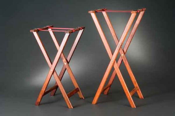 Stand, 18"X38"H WOOD TRAY STAND, Walnut